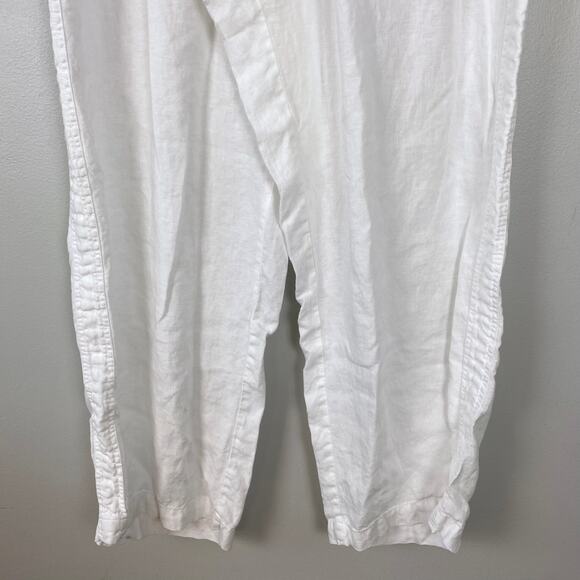 Athleta Cabo Linen Wide Leg Pants White Coastal Minimalist Resort Size 18 - Picture 4 of 9